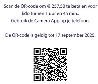 QR code 1 3/4 uur turnen € 257,50-
